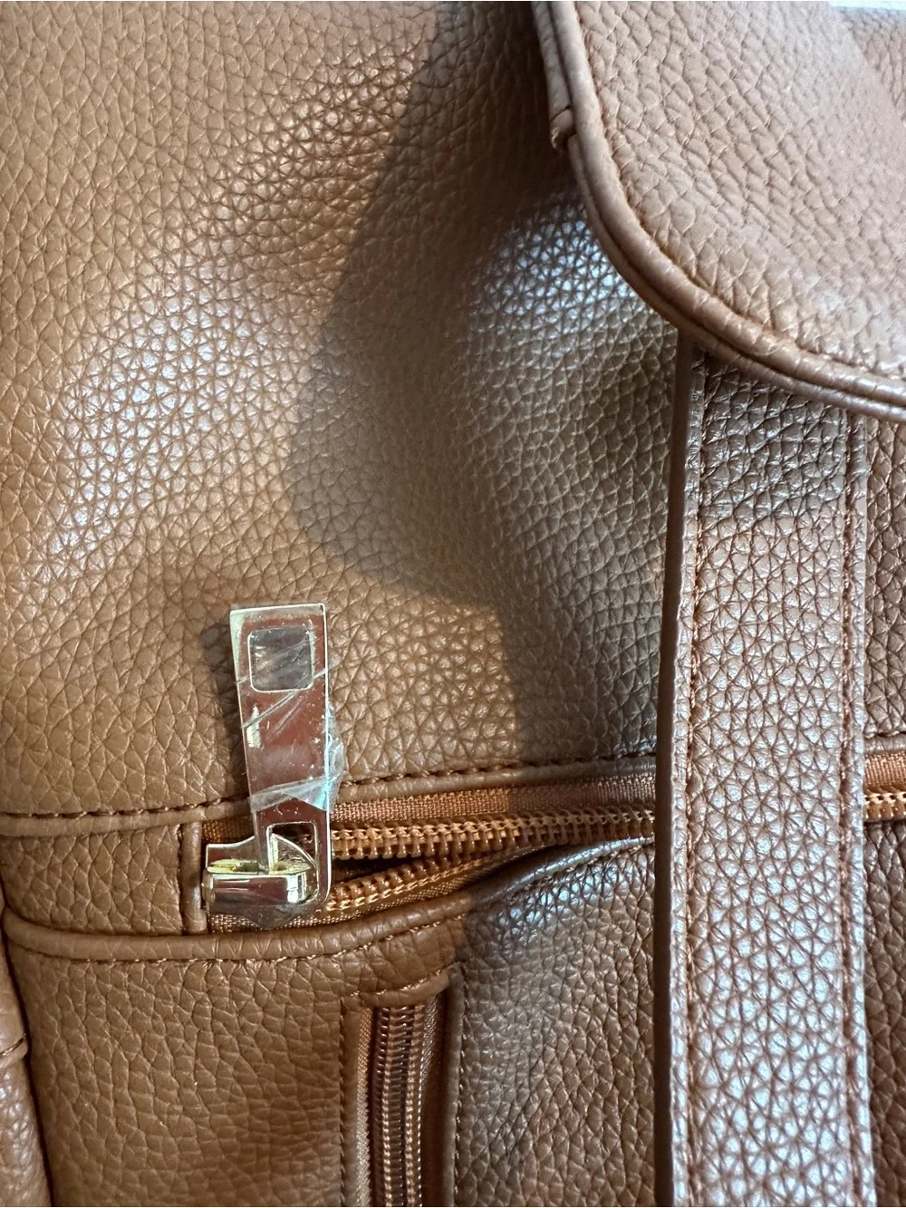 Tan Pebbled Leather Baby Backpack